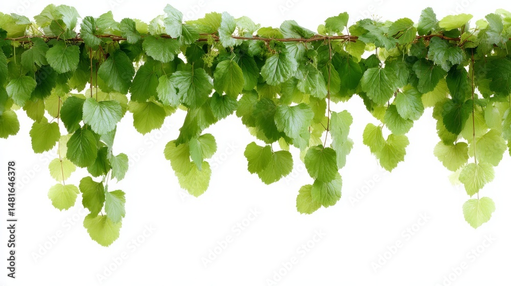 Poster a row of vibrant green climbing vines showcases delicate leaves, creating a perfect backdrop for tro