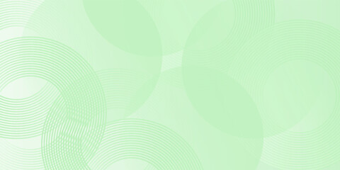 Minimalist soft Abstract Background in Gradient green and white Tones with Circles. Circle effect style geometric, abstract background.