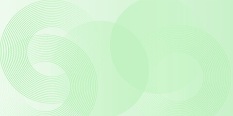 Minimalist soft Abstract Background in Gradient green and white Tones with Circles. Circle effect style geometric, abstract background.