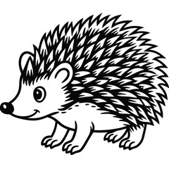 hedgehog illustration white background