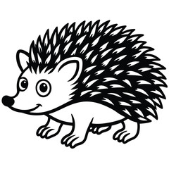 hedgehog illustration white background