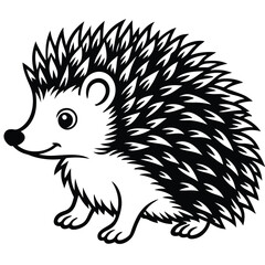 hedgehog illustration white background