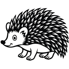 hedgehog illustration white background