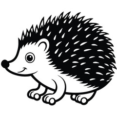 hedgehog illustration white background