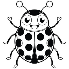 Ladybug illustration white background