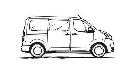 Minivan line art