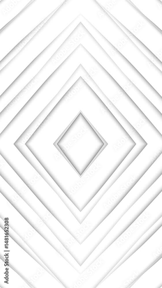 Poster seamless looping abstract diamond shape lines pattern motion on vertical white background.