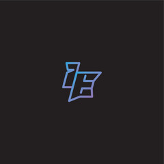dinamyc line gaming concept monogram logo design letter amazing esport style IE