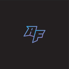 monogram logo design amazing esport style AF dinamyc line gaming concept letter