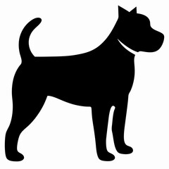 Minimalist Dog Silhouette  Black and White Vector Pet Illustration
