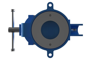 LIGHT BLUE CLOSED POSITION MULTIPURPOSE PIPE BENCH VISE TABLE PINCERS, Bench-Mounted CAST IRON Vise for Securely Holding Materials for Various Tasks, Robust Metal Vise Jaws fon a PNG Transparent