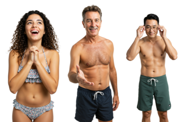 Cheerful Group of Adults Enjoying Summer in style