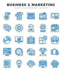 Business & Marketing web icons in Two Color style.