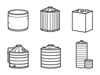 Minimalist Water Tank Icons