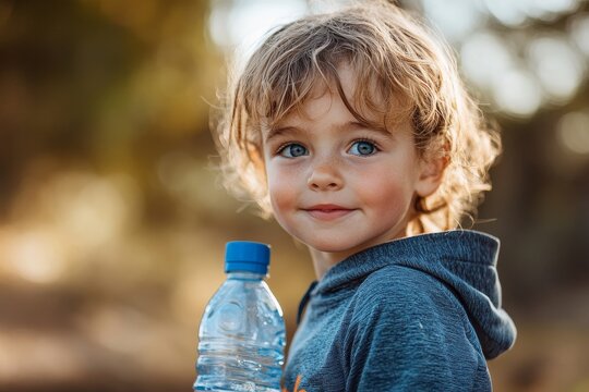 child sport athlete exercise running water bottle drink drinking refreshment thirsty resting plastic break active young childhood fitness jogging training