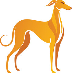 Elegant Greyhound Silhouette in Gold