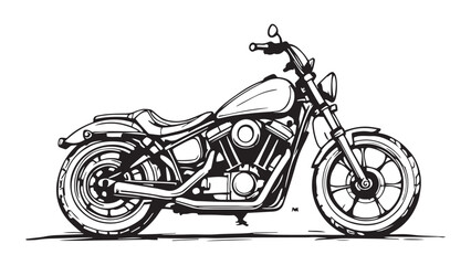 Fototapeta premium Motorcycle line art
