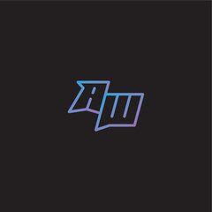 monogram logo design amazing esport style AW dinamyc line gaming concept letter