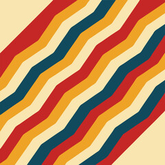 Vector geometric diagonal fabric waves seamless texture. Cream colour background. 