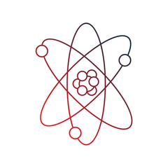 atom gradient outline icon with white background vector stock illustration