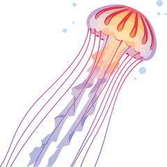 Minimalist Jellyfish Underwater Vector