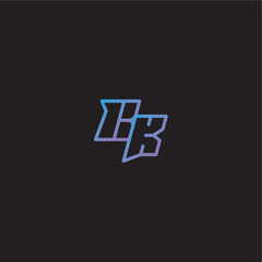 monogram logo design amazing esport style BK dinamyc line gaming concept letter