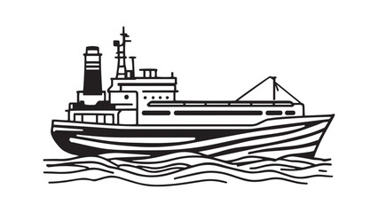 Obraz premium Oil Tanker line art