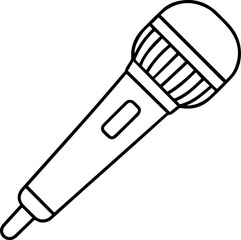 microphone line art vector illustration outline