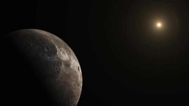 view of ceres in the void of space, solar system planet