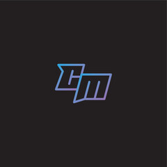 monogram logo design amazing esport style CM dinamyc line gaming concept letter