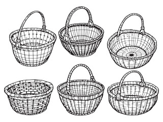 Simple Winnowing Basket Drawing