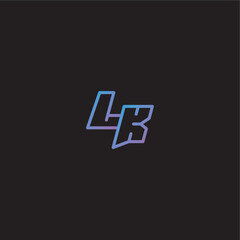monogram logo design amazing esport style LK dinamyc line gaming concept letter