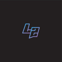 monogram logo design amazing esport style LZ dinamyc line gaming concept letter