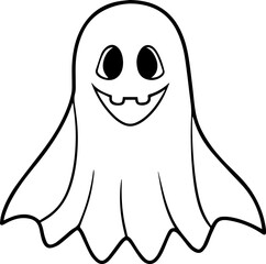 ghost line art vector illustration outline