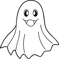 ghost line art vector illustration outline