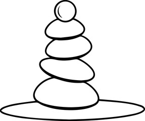 balancing stones line art vector illustration outline