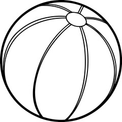 beach ball line art vector illustration outline