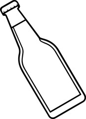 beer bottle line art vector illustration outline