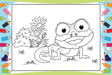 coloring Newt animal cartoon for kids