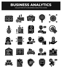Collection of 25 Business Analytics Icons: Boost Your Business Strategy