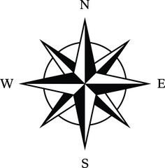 Obraz premium Minimalist Compass Rose Vector
