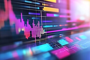 Colorful financial data display
