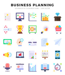 Simple Set of Business Planning Related Vector Flat Icons.