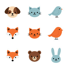 Fototapeta premium Vector cute animal icon