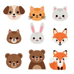 Obraz premium Vector cute animal icon