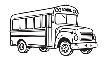 School Bus line art