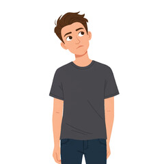 Fototapeta premium Vector of a person considering something