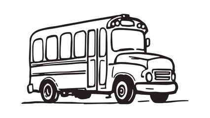 School Bus line art