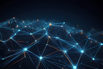 Fototapeta premium Futuristic Digital Network Connections in Abstract 3D Mesh