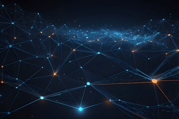 Fototapeta premium Futuristic Digital Network Connections in Abstract 3D Mesh